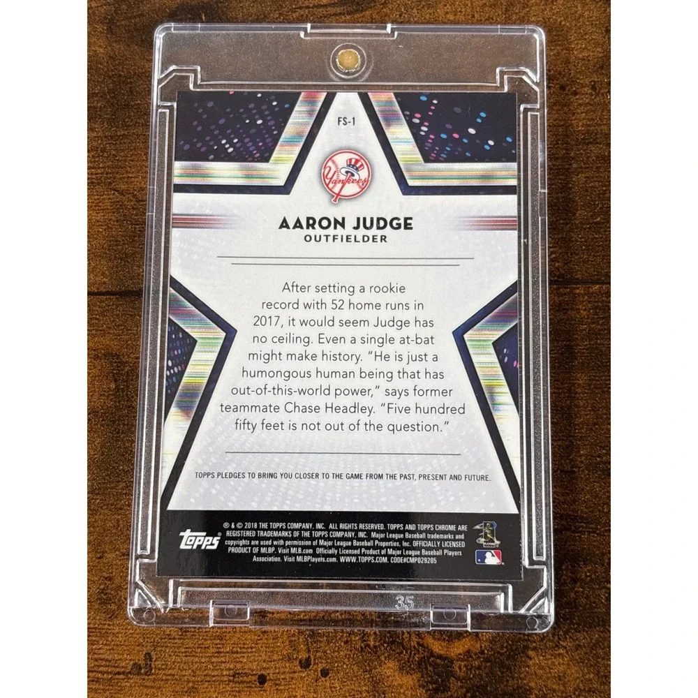 2018 Topps Chrome Future Stars Aaron Judge FS-1 New York Yankees Baseball Card